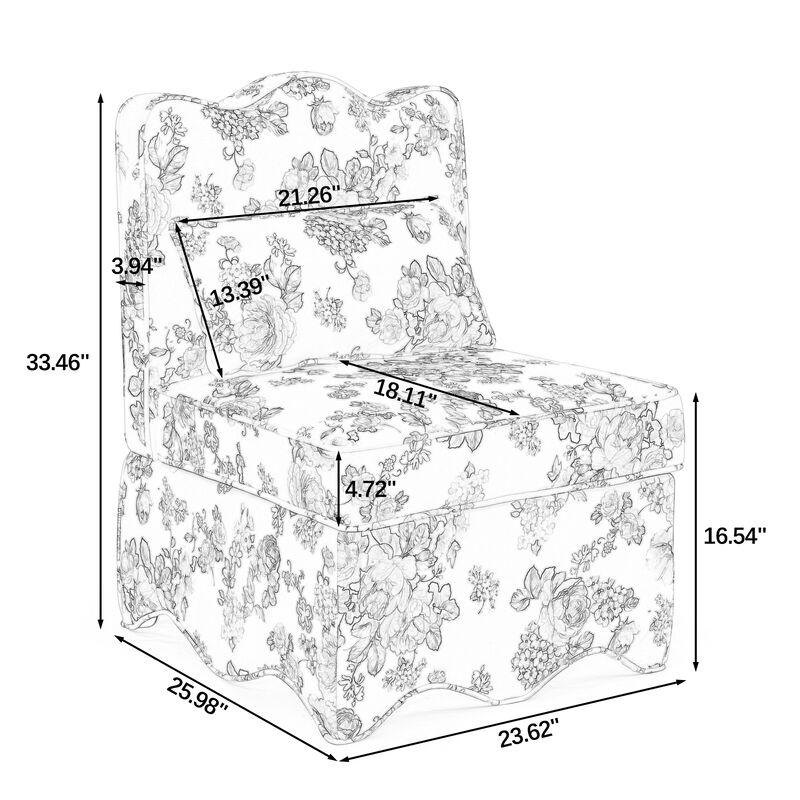 Merax Floral Dining Chair with Soft Seat Cushion and Backrest