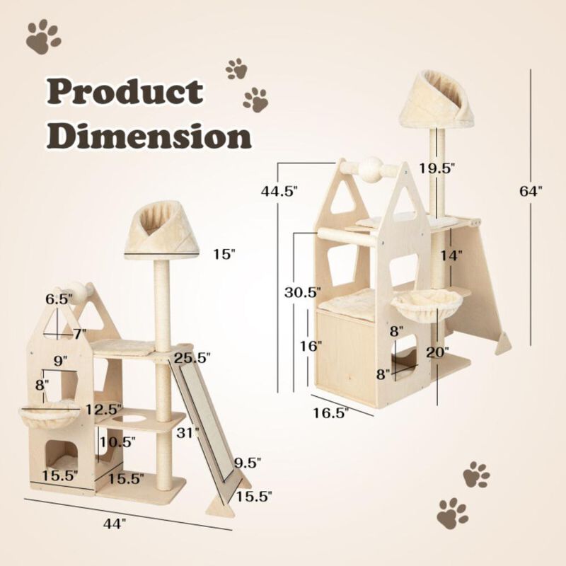 Hivvago Multi-Level Cat Tree with Sisal Scratching Post