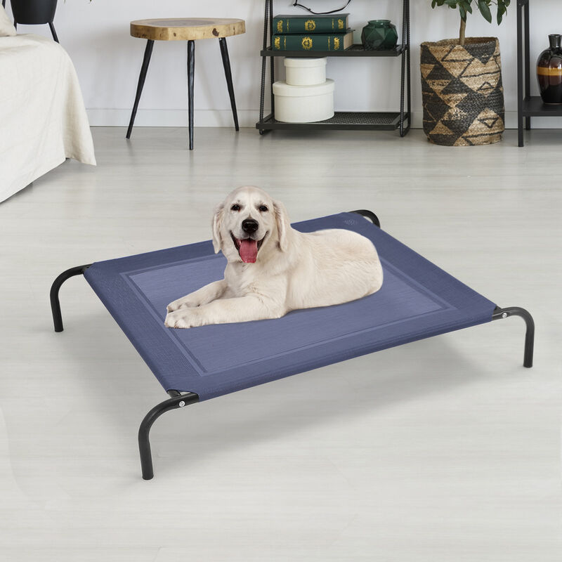 Large Indoor Outdoor Camping Steel Frame Elevated Pet Cot Mat