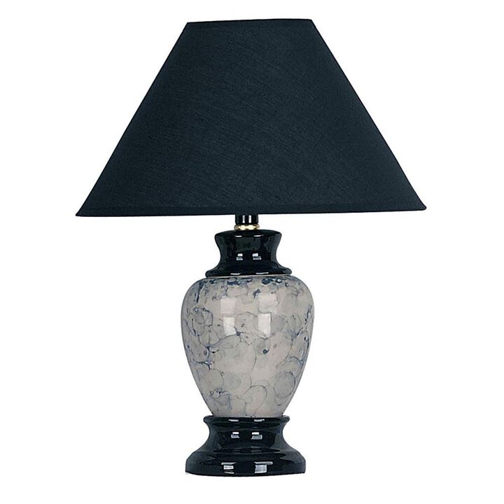 Hivvago 13" Black Ceramic Bedside Table Lamp With Black Shade