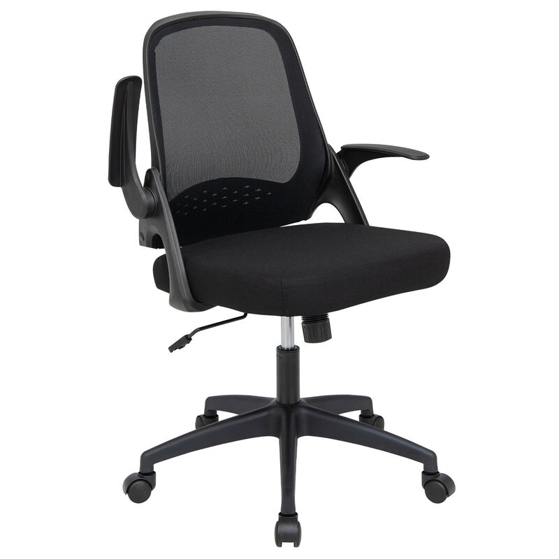Costway Mesh Office Chair Adjustable Rolling Computer Desk Chair w/Flip-up Armrest White