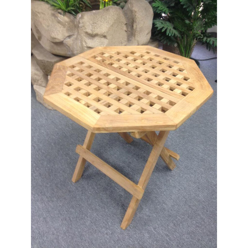 Teak Octagonal Picnic Table (shown in open & close position)