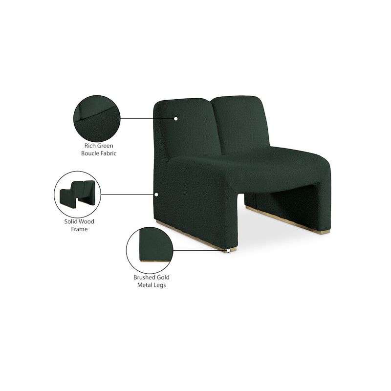 Meridian Furniture Alta Green Boucle Fabric Accent Chair