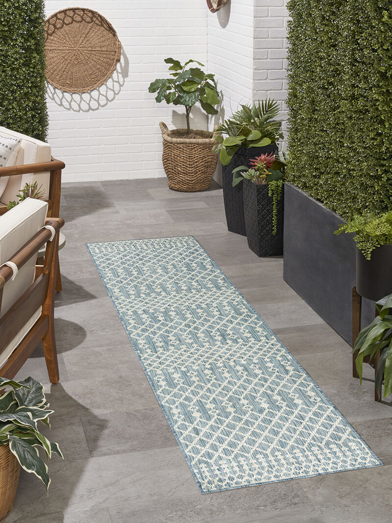Positano POS02 Aqua 2' x 6' Rug image number 1