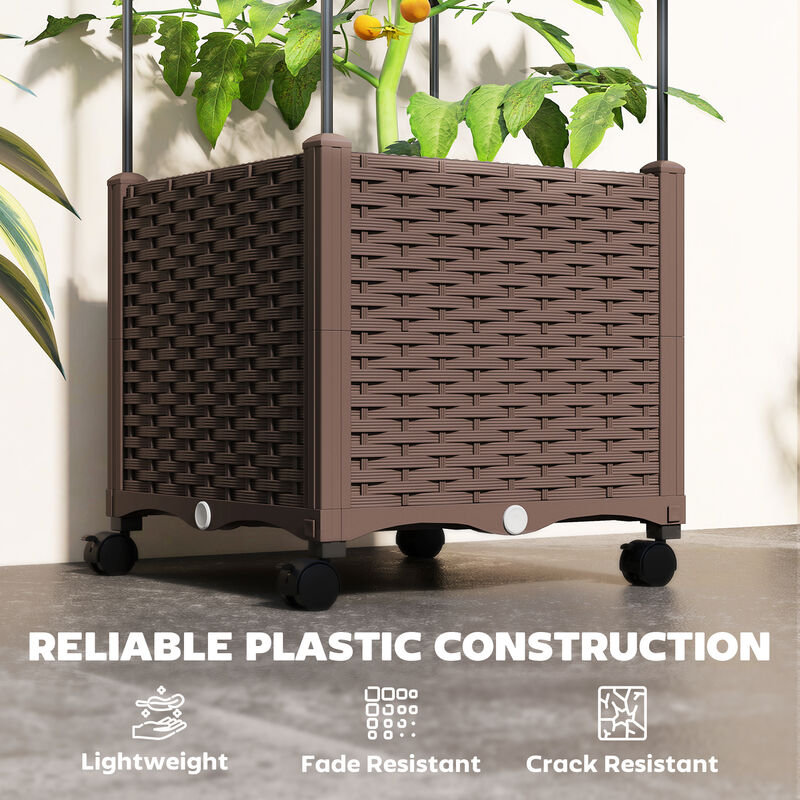 Hivvago Tomato Cage Planter Box with Trellis and Drainage image number 7