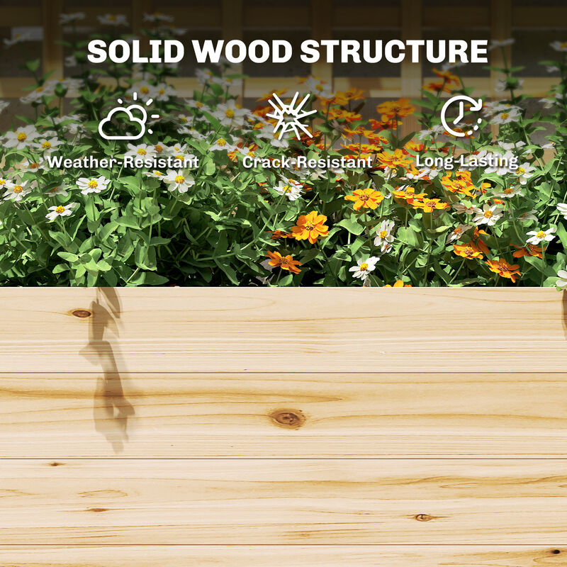 Hivvago Wooden Elevated Planter with Trellis and Storage Shelves image number 7