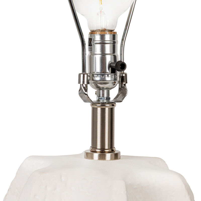 Stoneware Table Lamp with Sculpted Edge, Ivory Glaze image number 5