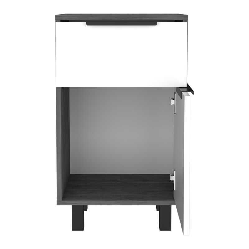 HomeRoots 28" Gray Wood One Drawer Nightstand image number 2