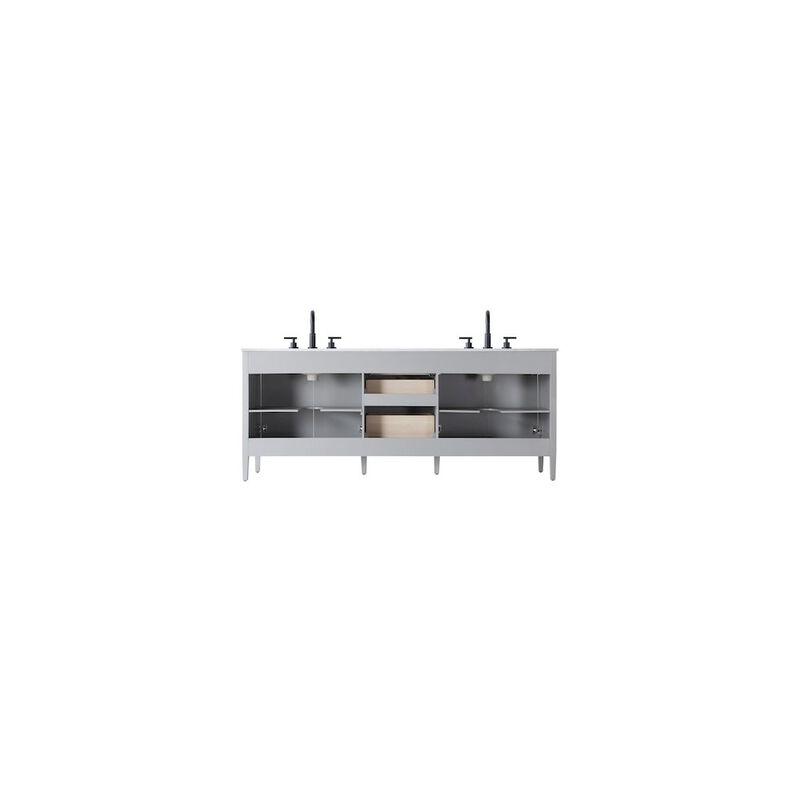 Elegant Kitchen and Bath 84 inch Double Bathroom Vanity in Grey