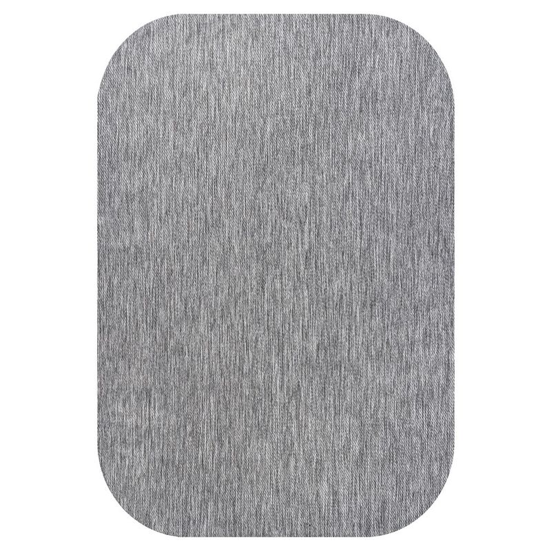 Miles Modern Minimalist Radius Corner Solid Indoor/Outdoor Shaped Area Rug