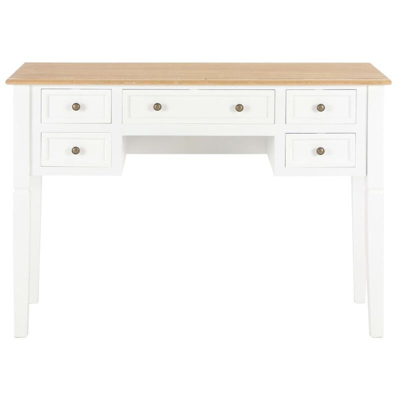 Writing Desk White and Brown MDF and Pinewood Standard