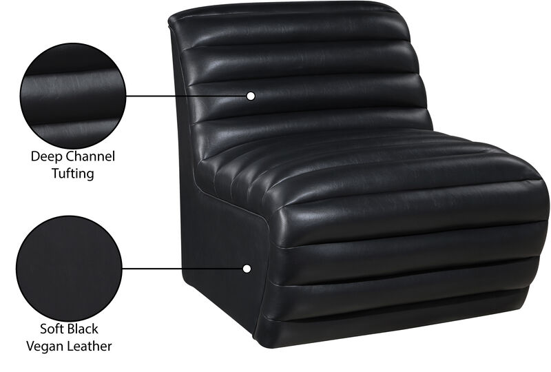 Meridian Furniture Vega Black Vegan Leather Accent Chair