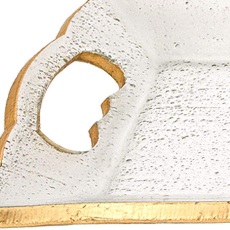 Decorative Seeded Glass Tray – Serving Tray with Handles for Indoor and Outdoor Use