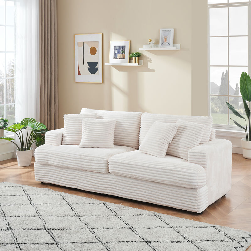 Merax Modern Minimalist Reclining Sofa with 4 Toss Pillows image number 3