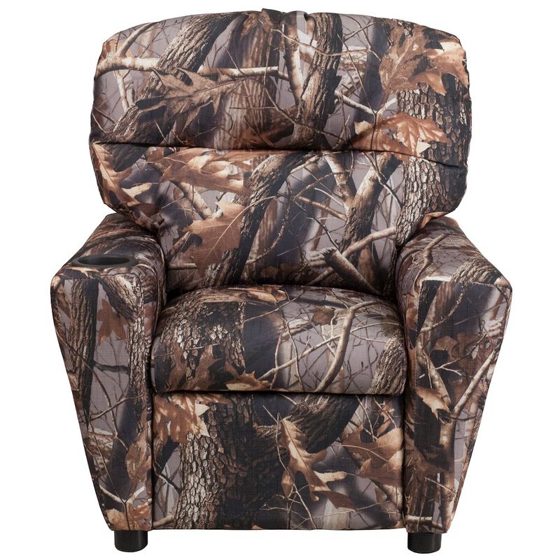 Flash Furniture Contemporary Camouflaged Fabric Kids Recliner with Cup Holder