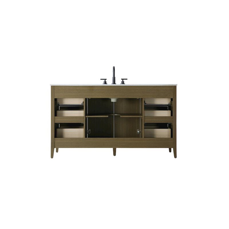 Elegant Kitchen and Bath 60 Inch Single Bathroom Vanity In Chestnut Brown