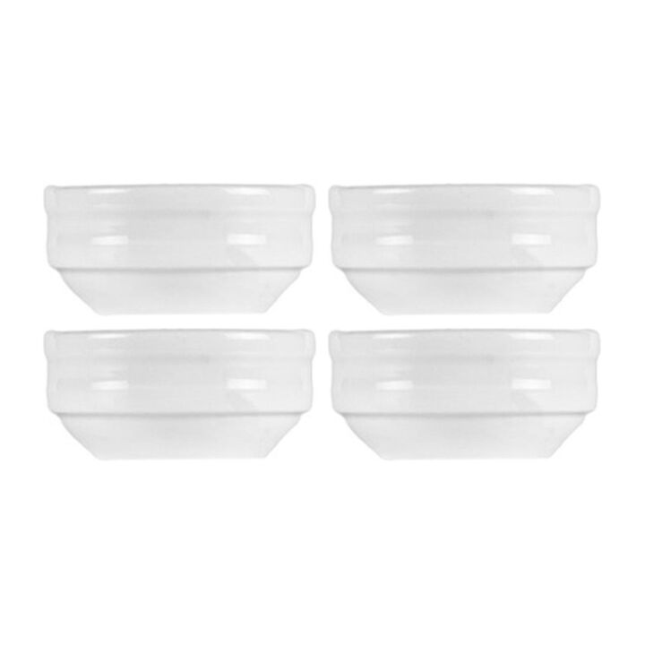 Porcelain Lizbon dia.2.25" h:1" 1 oz. Round White Porcelain Bowl (Set of 4)
