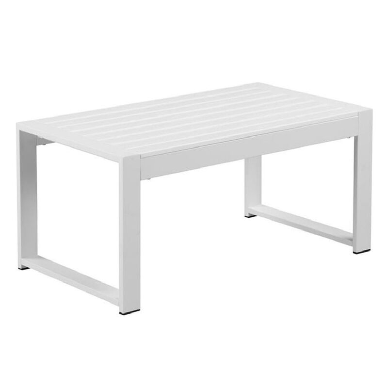 Pangea Home Karen Coffee Table, White In Aluminum, Polyresin