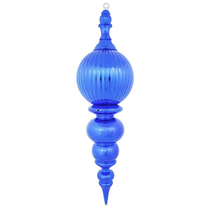 Vickerman 28" Shiny Finial Christmas Ornament, Shatterproof Plastic, Holiday Christmas Tree Decoration, Blue