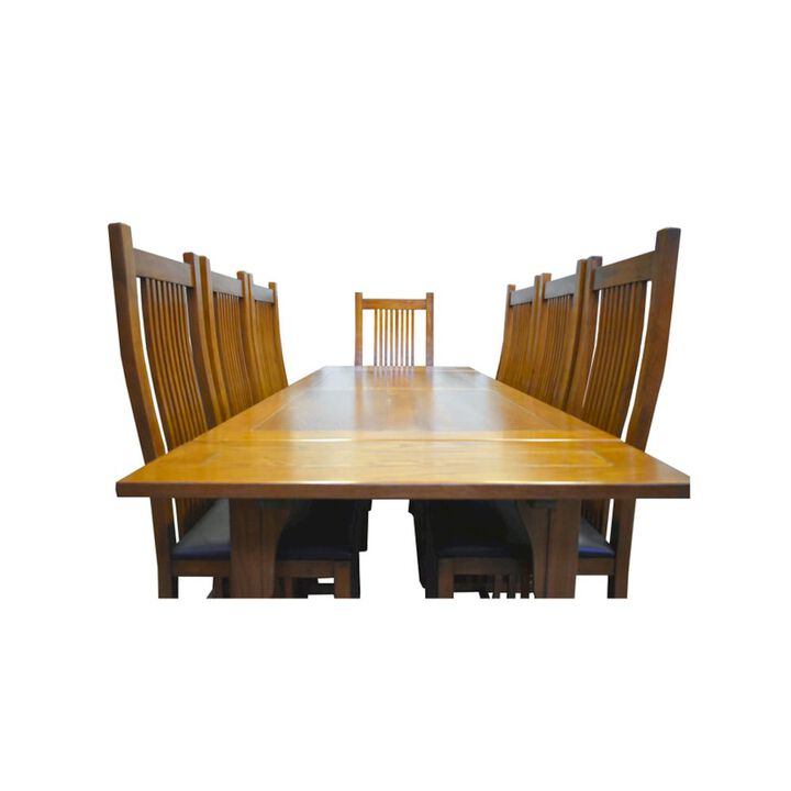 Crafters and Weavers Mission Style Oak Stow Leaf Dining Table - Michael's Cherry