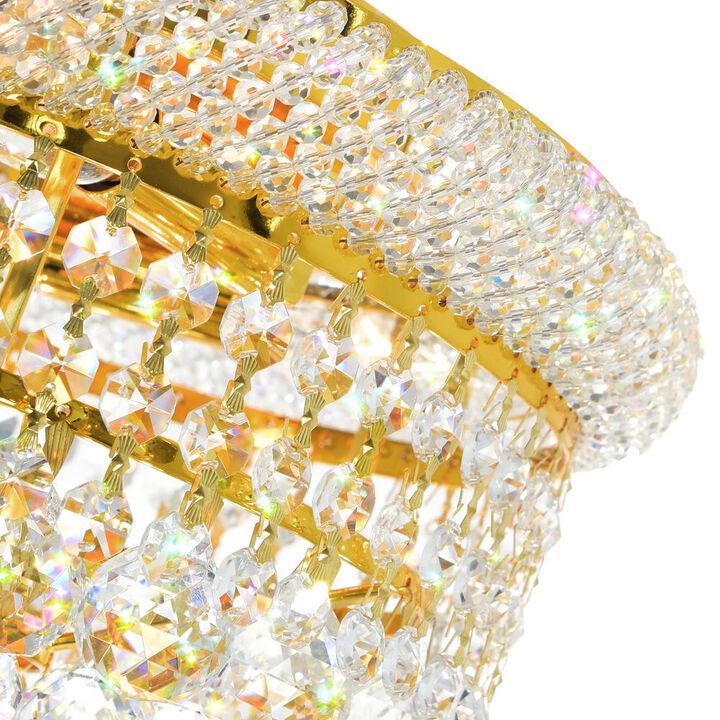 CWI Lighting Empire 3 Light Flush Mount With Gold Finish