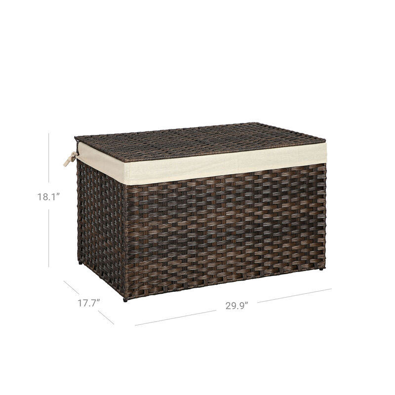 Storage Trunk with Cotton Liner and Metal Frame for Bedroom and Closet