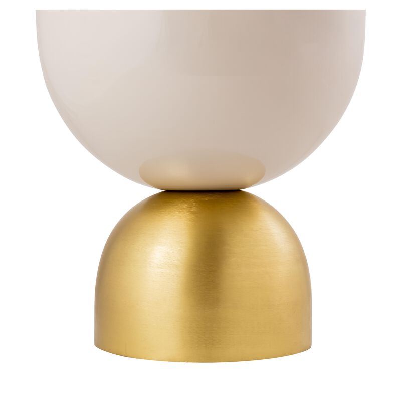 Pasargad Home Calista Iron Round Side Table, Brass - Ivory