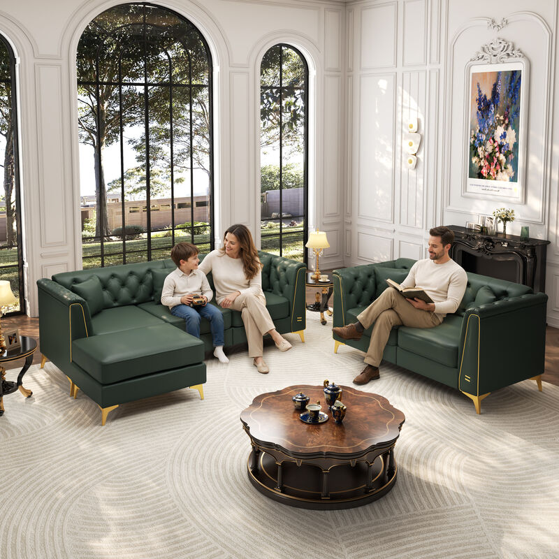 Wotvo PU Modular Chesterfield Sofa Set image number 7