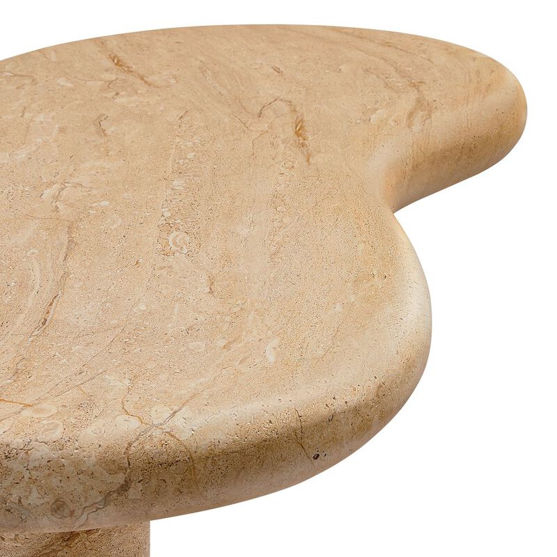 Elowen Indoor - Outdoor Patio Textured Faux Travertine Coffee Table image number 8