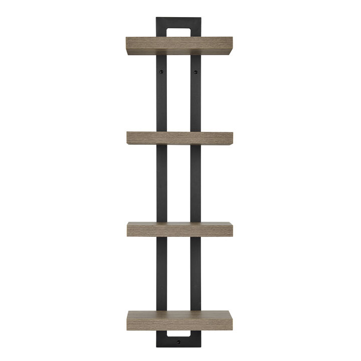 4-Tier Slim Ladder Bracket Floating Metal Frame Wall Shelves