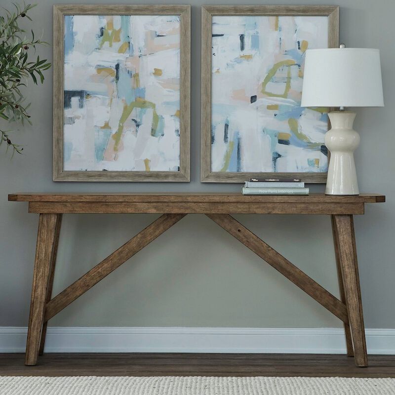 Liberty Furniture Carolina Park Sofa Table for Living Room - Amber Brown Oak image number 7