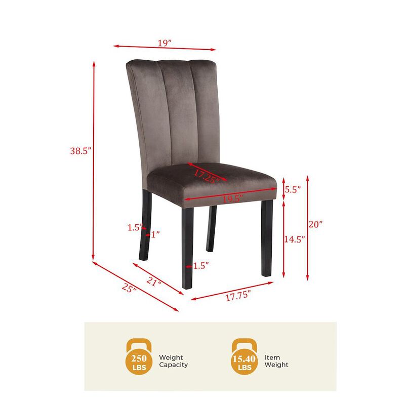 Sheridan Velvet Dining Chairs, Set of 2, Cedar Brown