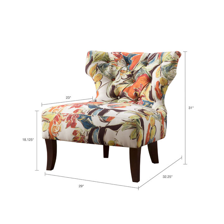 Gracie Mills Kathrine Modern Armless Printed Fabric Accent Chair