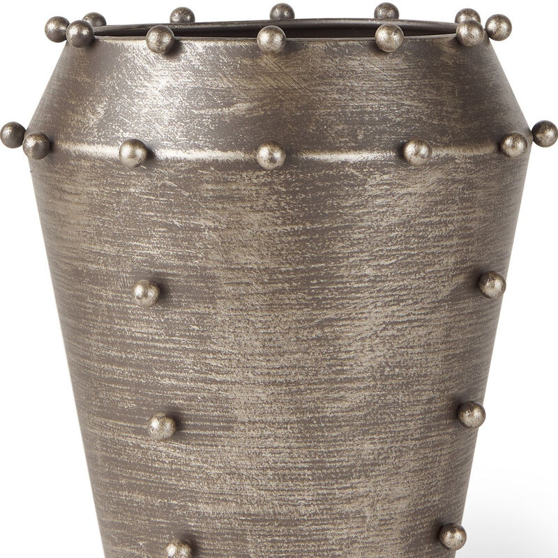 HomeRoots 9" Silver Metal Table Vase image number 2