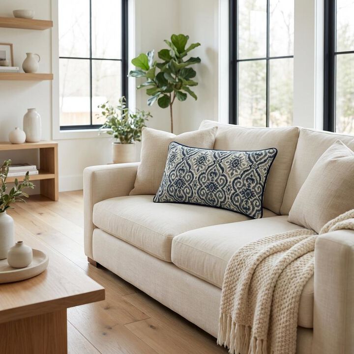 Michael Amini Blue My Mind Marquez 13" x 24" Oblong Pillow Set of 2 - Navy