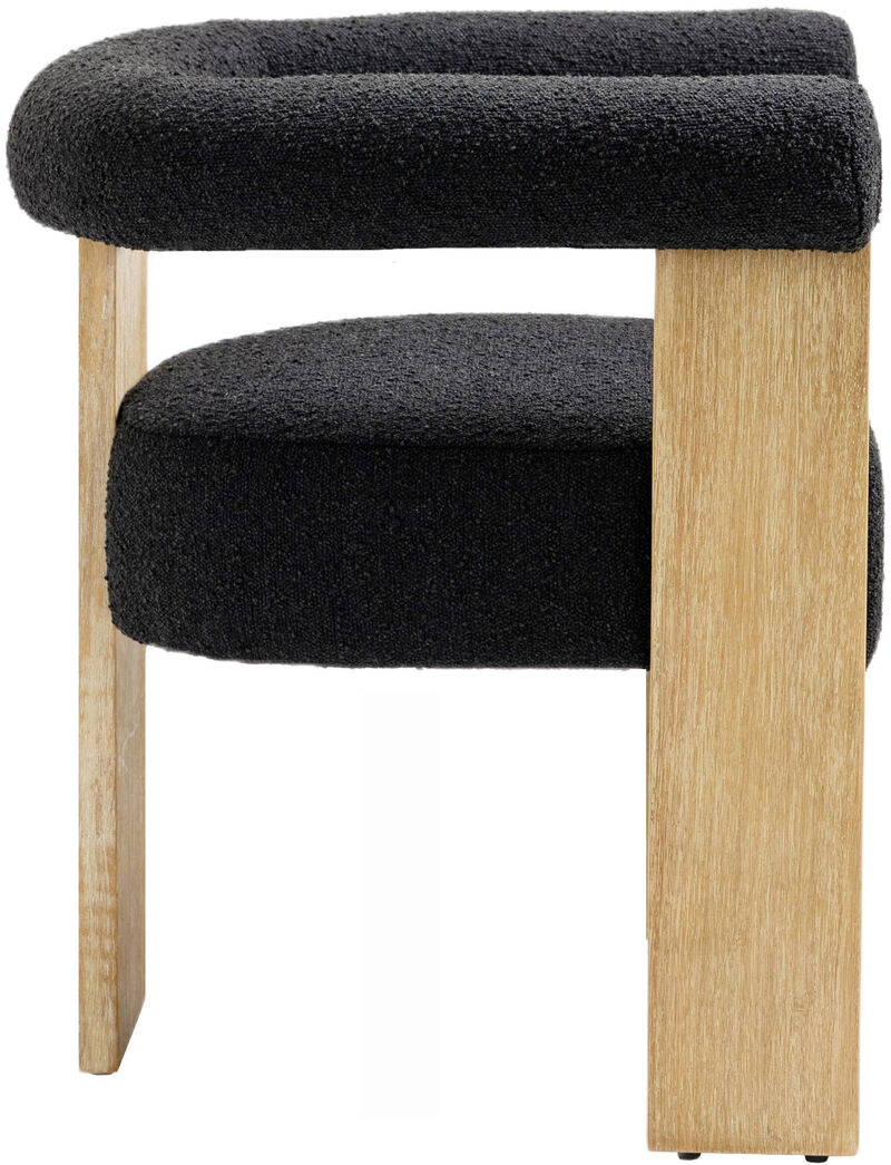 Meridian Furniture Barrel Black Boucle Fabric Dining Chair