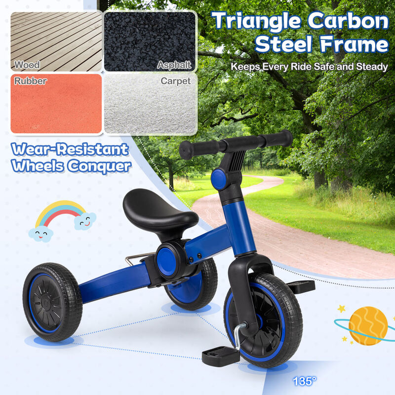 5 in 1 Kids Bike for Toddlers with Pedal Conversion and Balance Mode image number 7