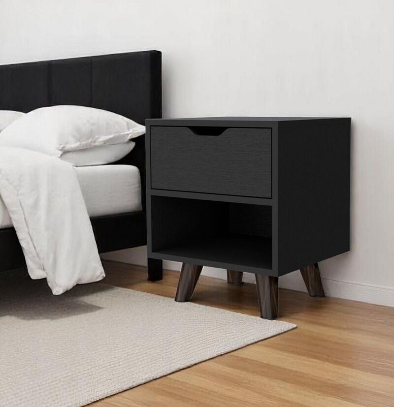 One Drawer Bedside Table – Faux Wood Storage Nightstand