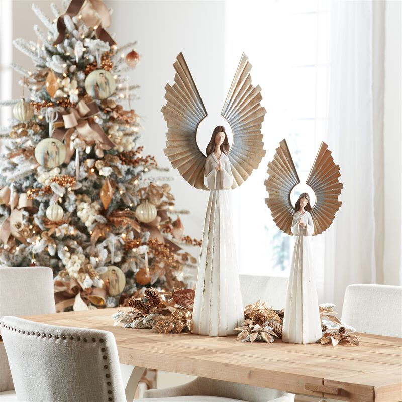 Holiday Angel Statue for Christmas Tabletop, Mantel, or Entryway Display