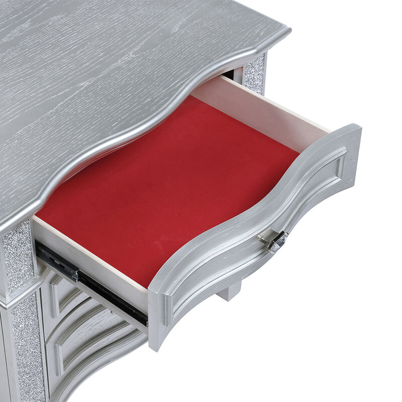 Halvessa Crystal 3-Drawer Nightstand image number 8