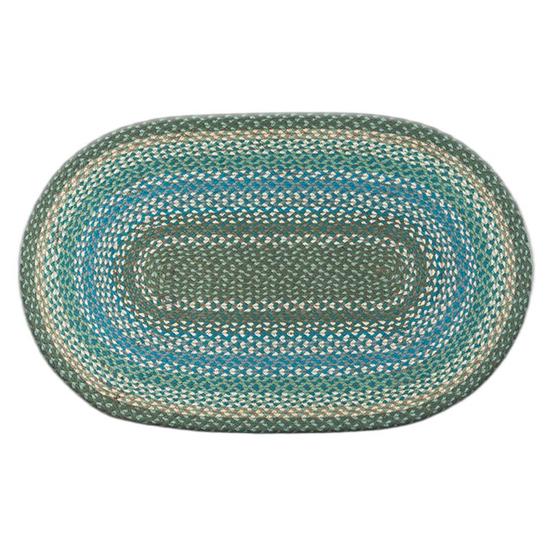 Earth Rugs C-419 Sage Ivory Settlers Blue Oval Braided Rug 27 X 45 image number 0