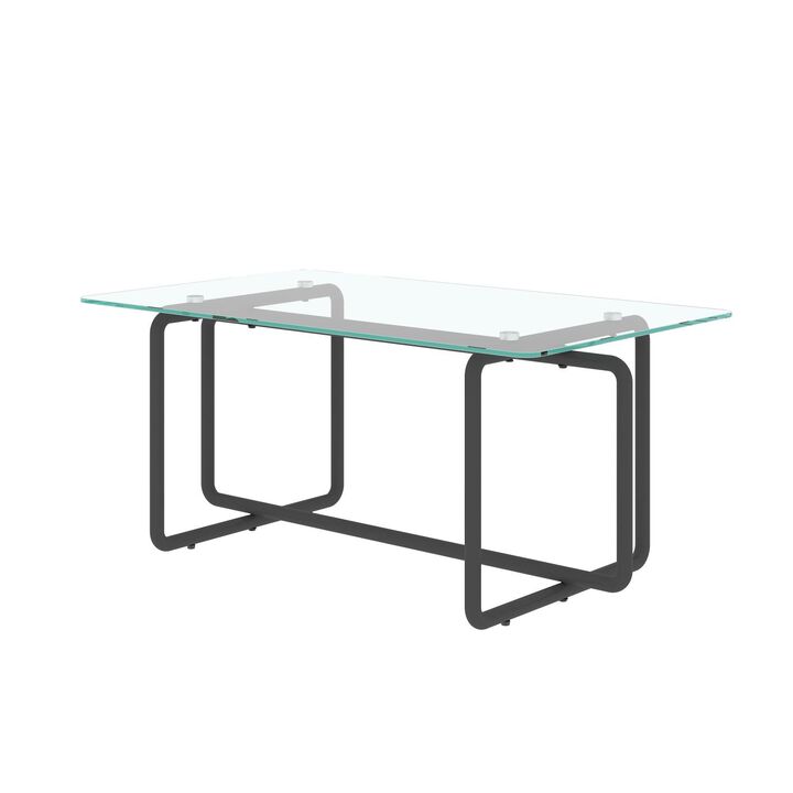 Hivvago Modern Designed Tempered Glass Rectangular Console Center Table