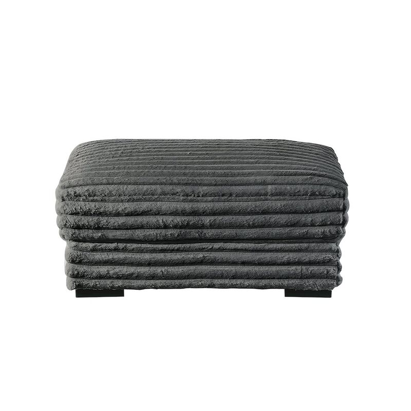 New Classic Furniture Embrace 41 Fabric Ottoman, Charcoal Gray