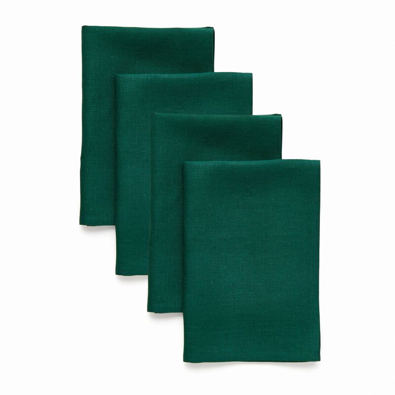 Solino Home 100% Pure Linen Dinner Napkins 20 x 20 Inch Set of 4 - Fete