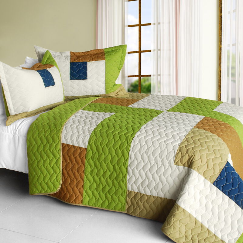 Vermicelli Quilted Geometric Quilt Set Timeless A Style for Full Beds image number 0