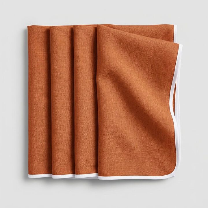 Linen Dinner Napkins Set of 4 for Dining Table Decor, 20 x 20 Inch - Kensington