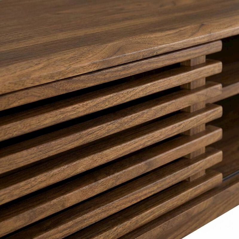 Wooden Brown TV Stand with 48-Inch Width and Sleek Design image number 5