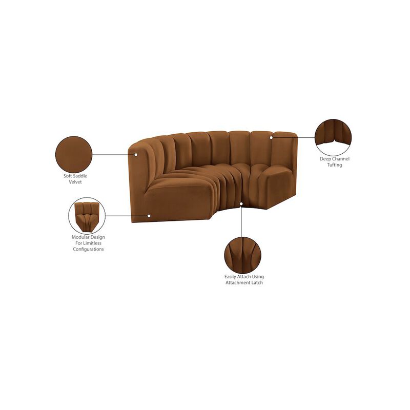 Meridian Furniture Arc Saddle Velvet Modular Sofa
