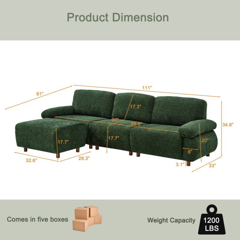 Veblur Modern Sectional Sofa image number 9