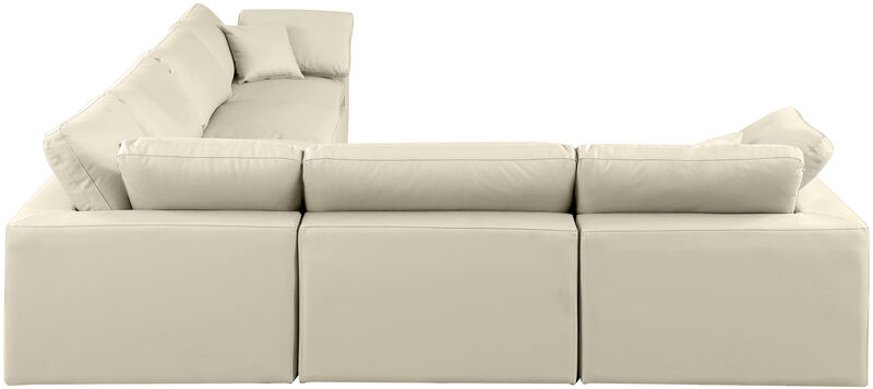 Meridian Furniture Comfy Cream Vegan Leather Modular Sectional